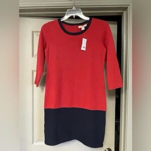 Banana Republic Red and Black Sweater Dress
